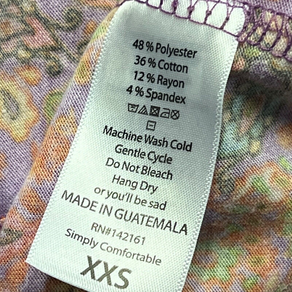 LuLaRoe Irma Tunic Top XXS Multi-color Floral Oversized Hi-Lo Boho Vibrant‎ NEW - Picture 9 of 11